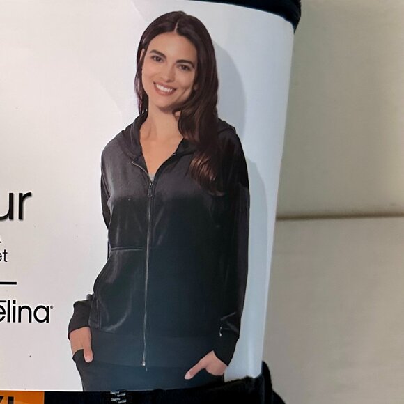 Felina Women's Luxe Velour Track Suit Size XXL Black Soft Loungewear Relax Fit - Picture 2 of 13